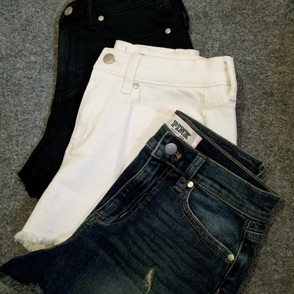 3 pairs VS PINK high waisted shorts!